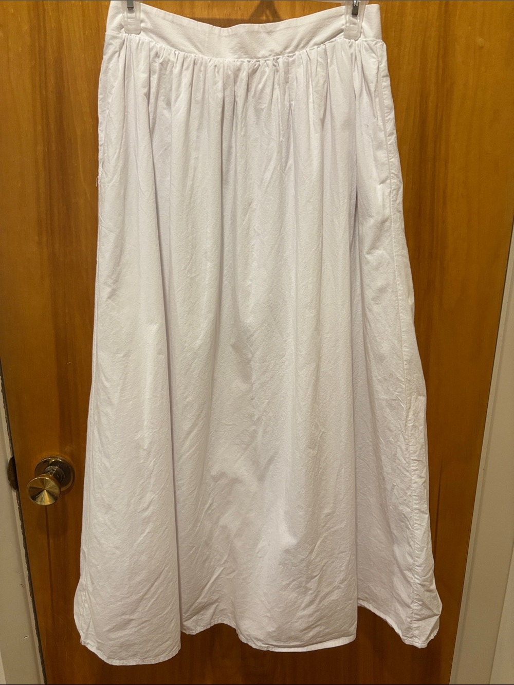 Wayf White Maxi Skirt with Gathered Waist